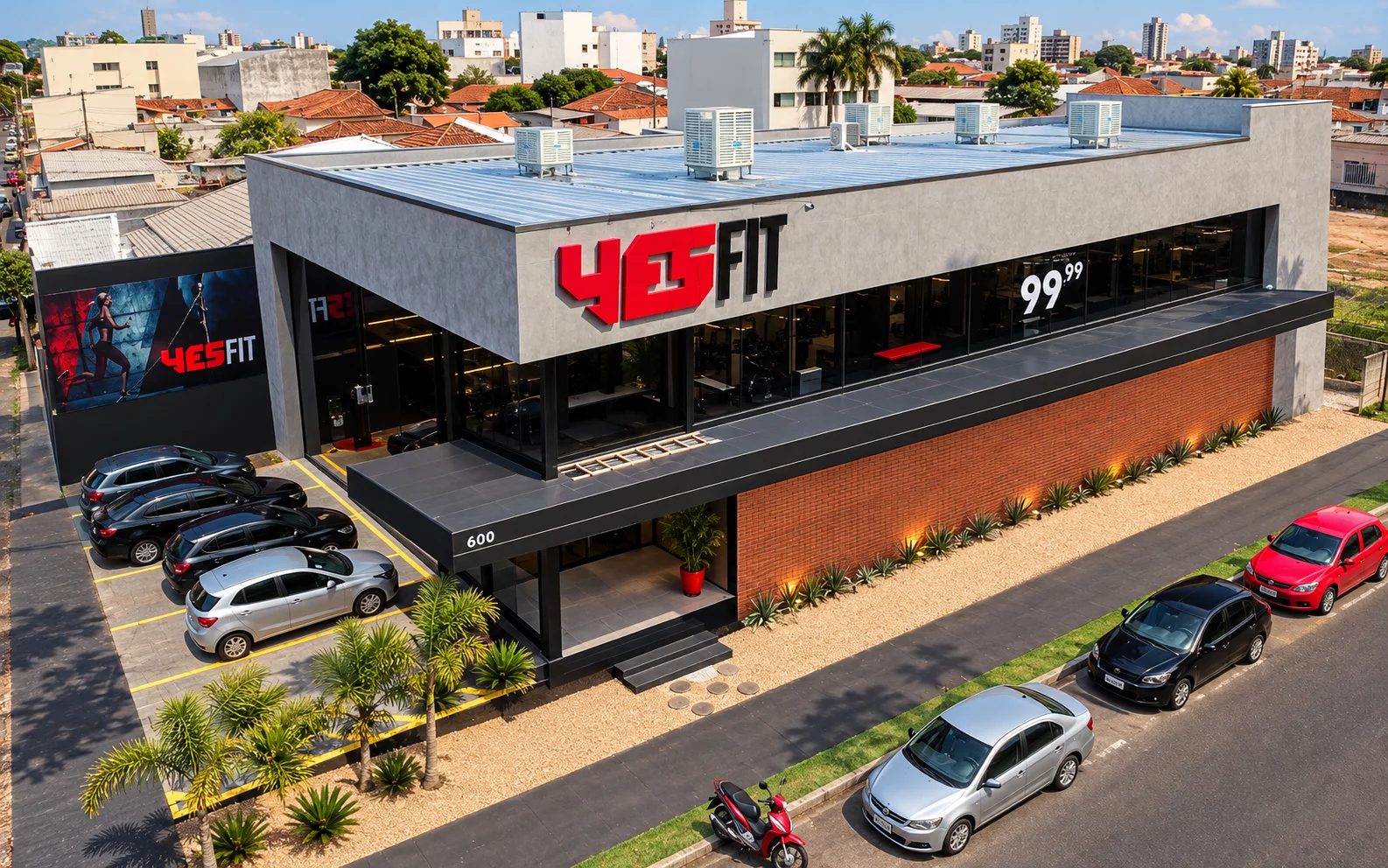 Fachada da academia Yes Fit Monsenhor em Uberlândia